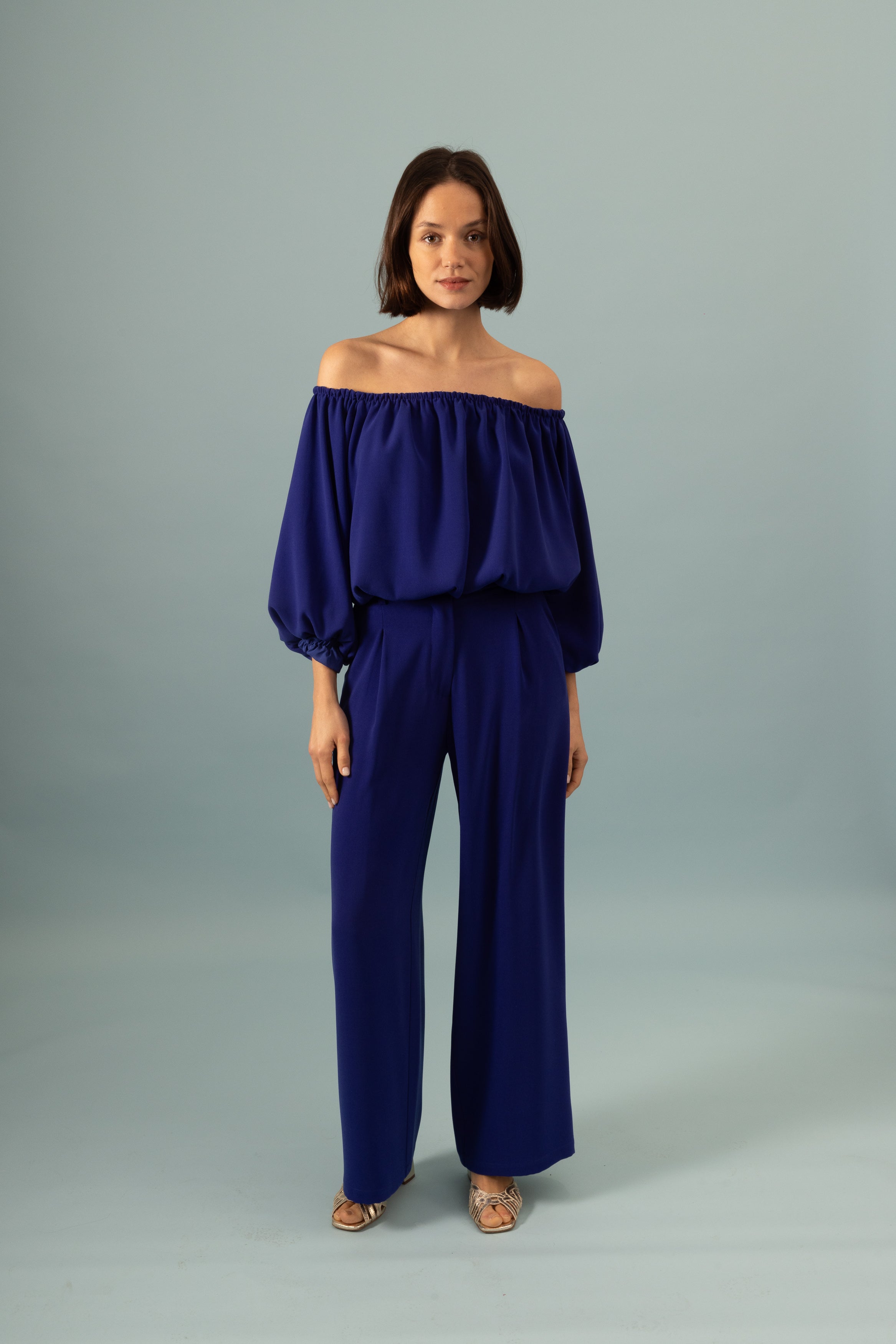 Pantalon à pinces Invitée Bleu électrique