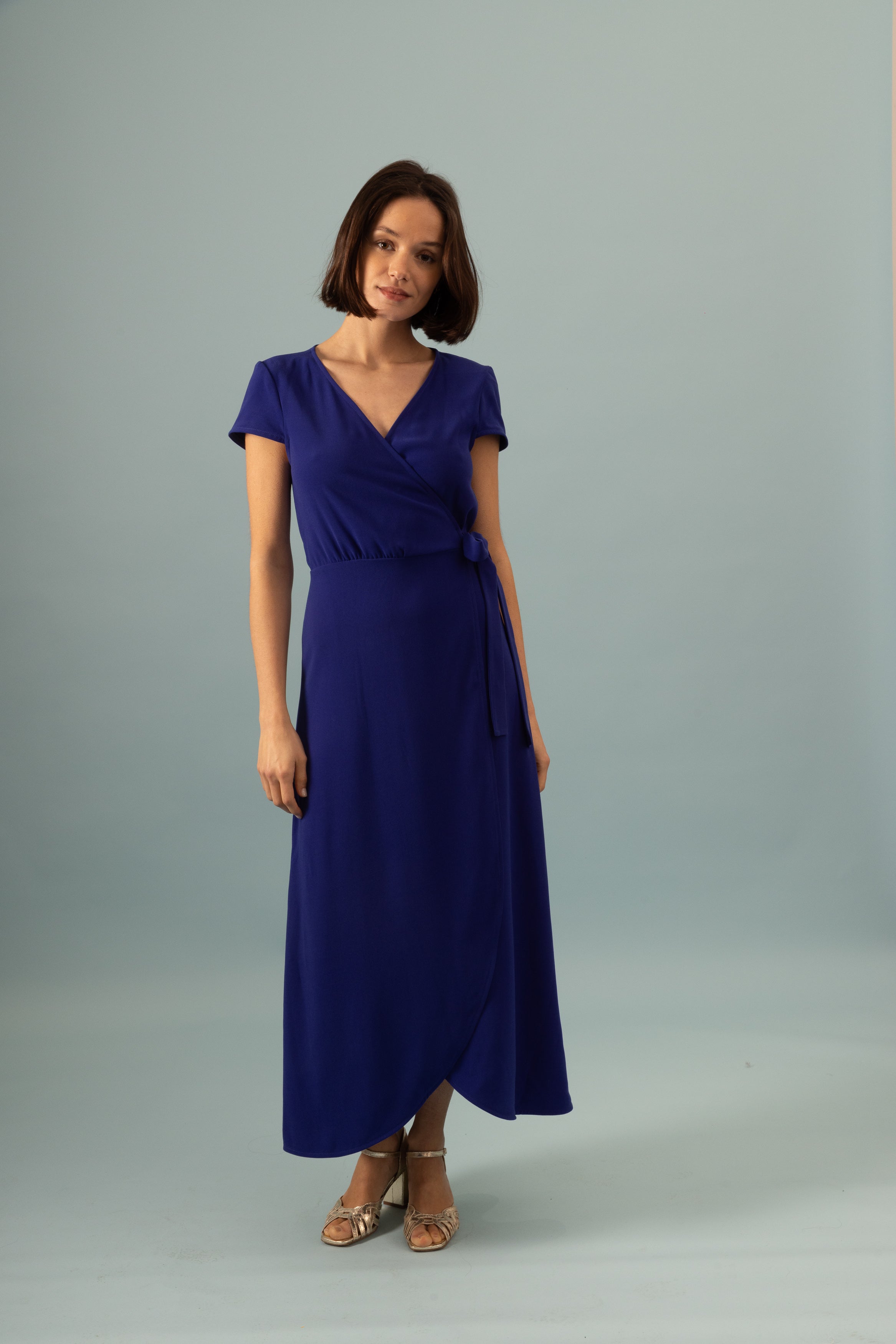 Robe portefeuille Invitée Bleu électrique
