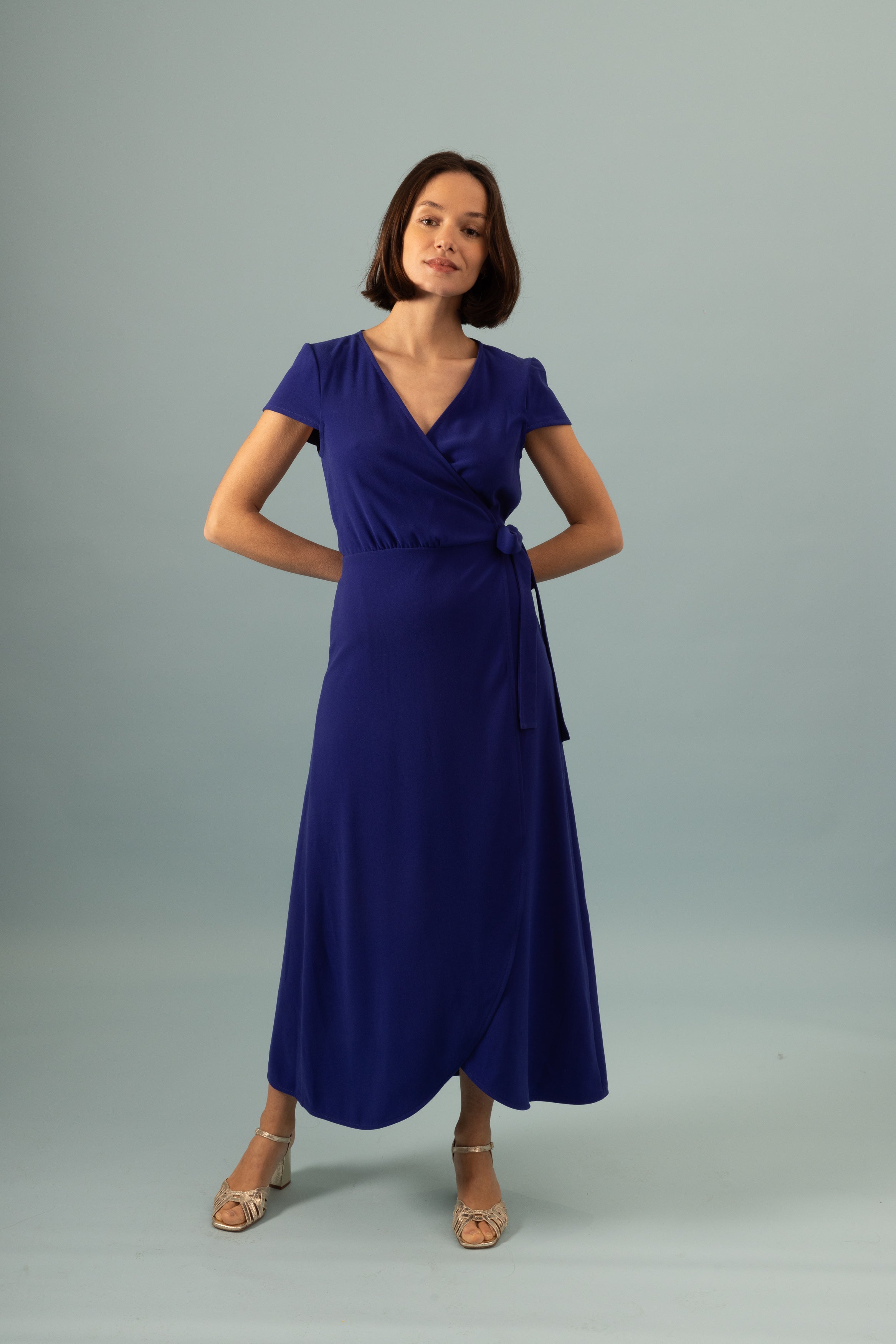 Robe portefeuille Invitée Bleu électrique