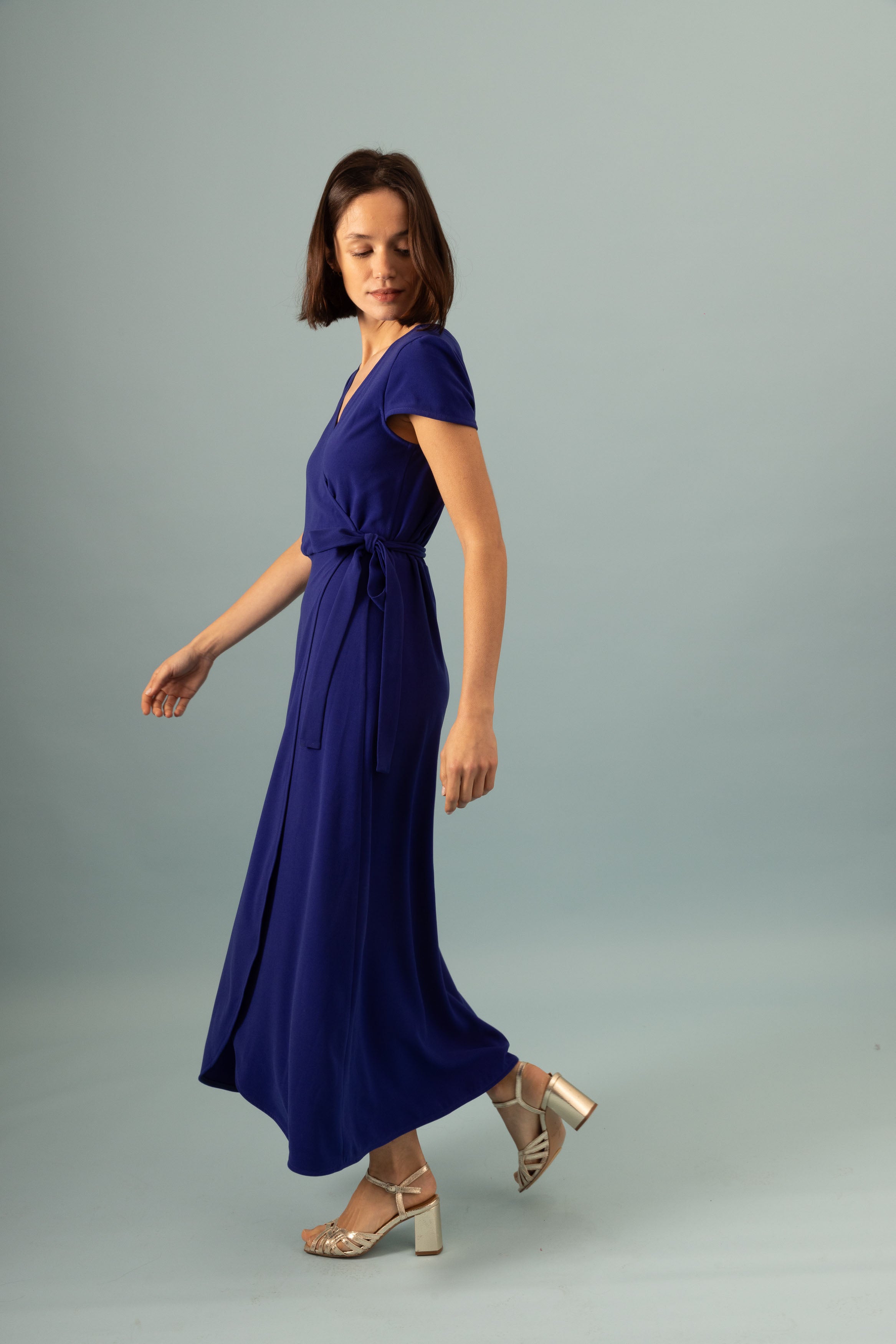 Robe portefeuille Invitée Bleu électrique