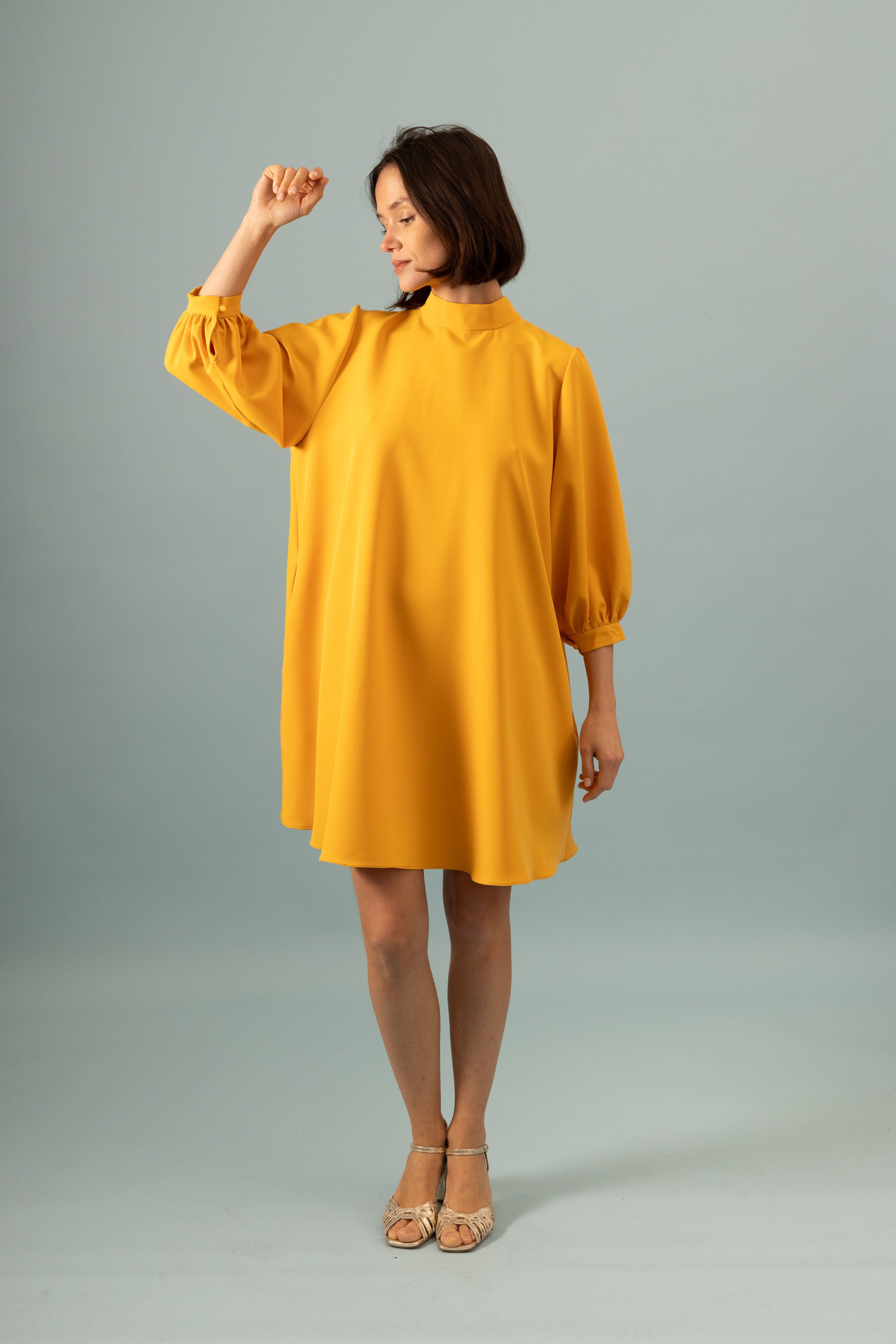 Robe Baby Doll Invitée Ocre