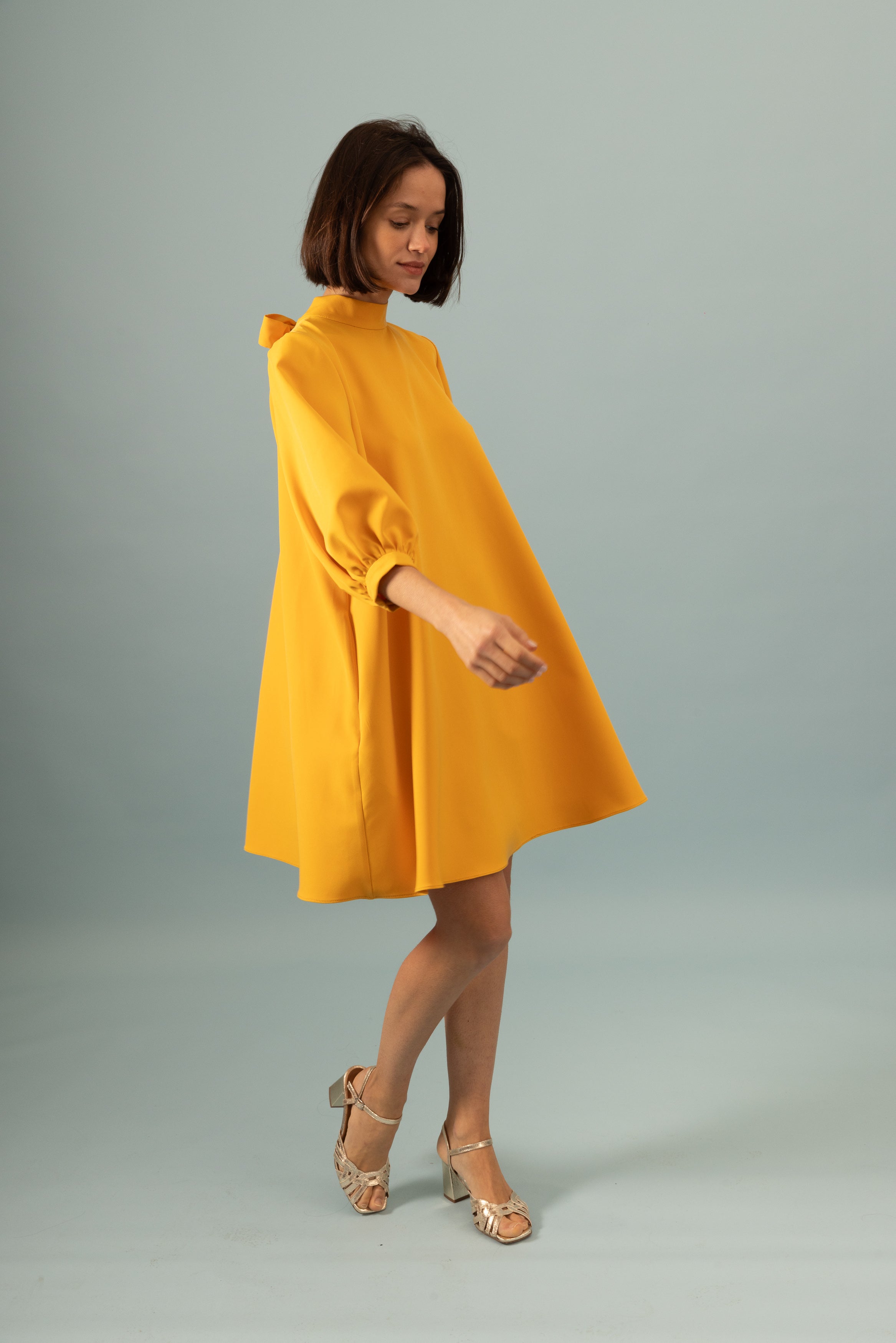 Robe Baby Doll Invitée Ocre