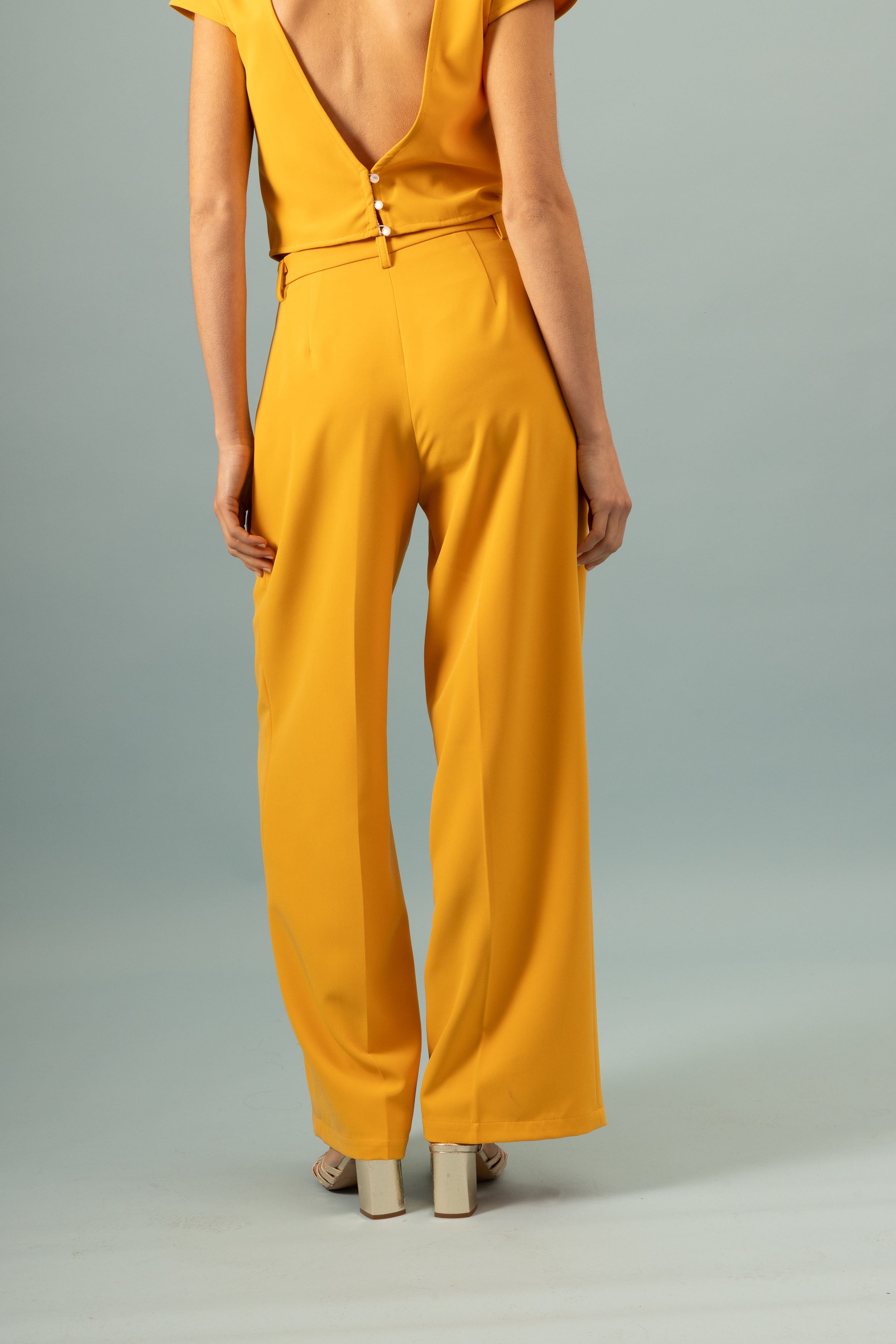Pantalon à pinces Invitée Ocre