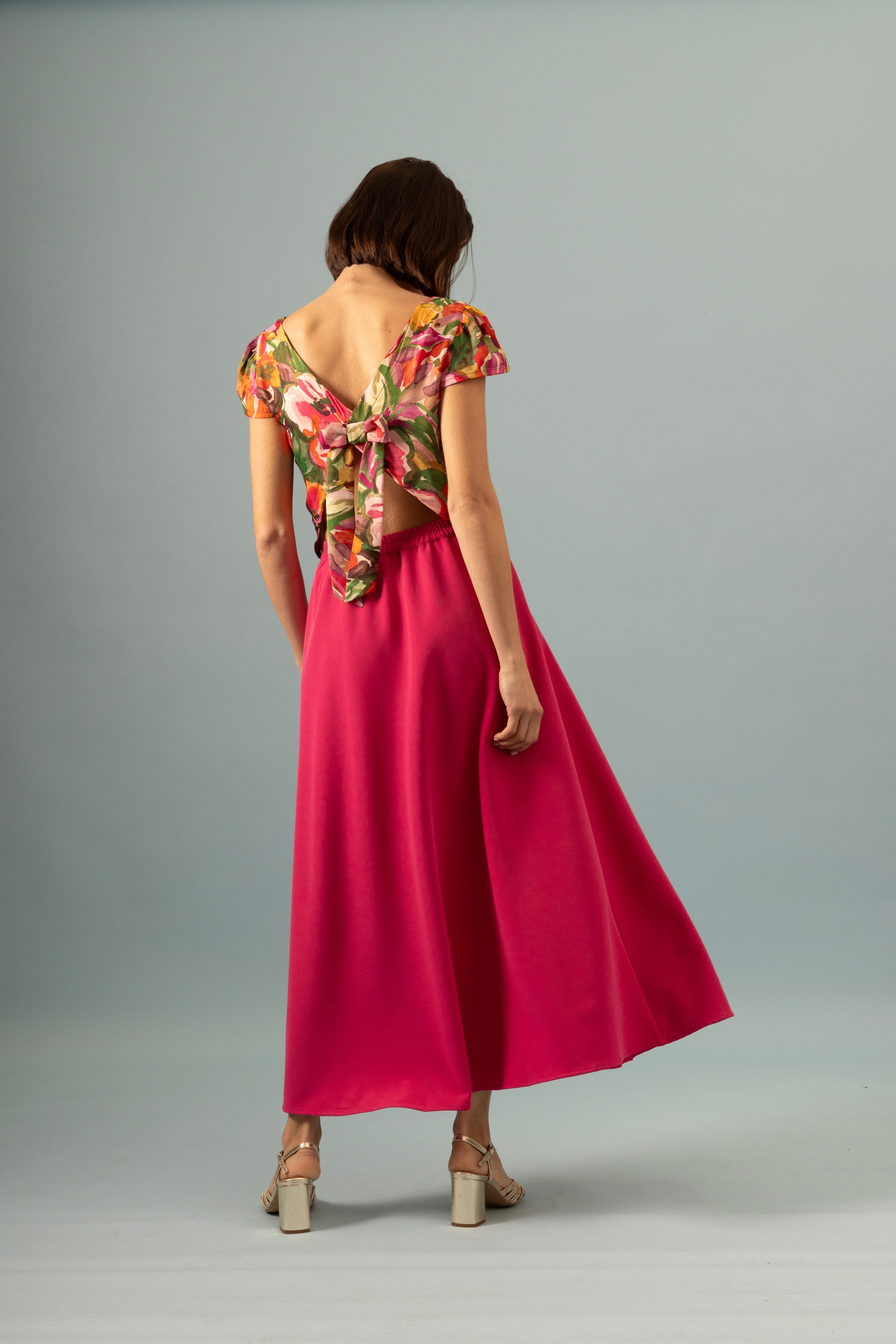 Maxi boutonnée Invitée Framboise