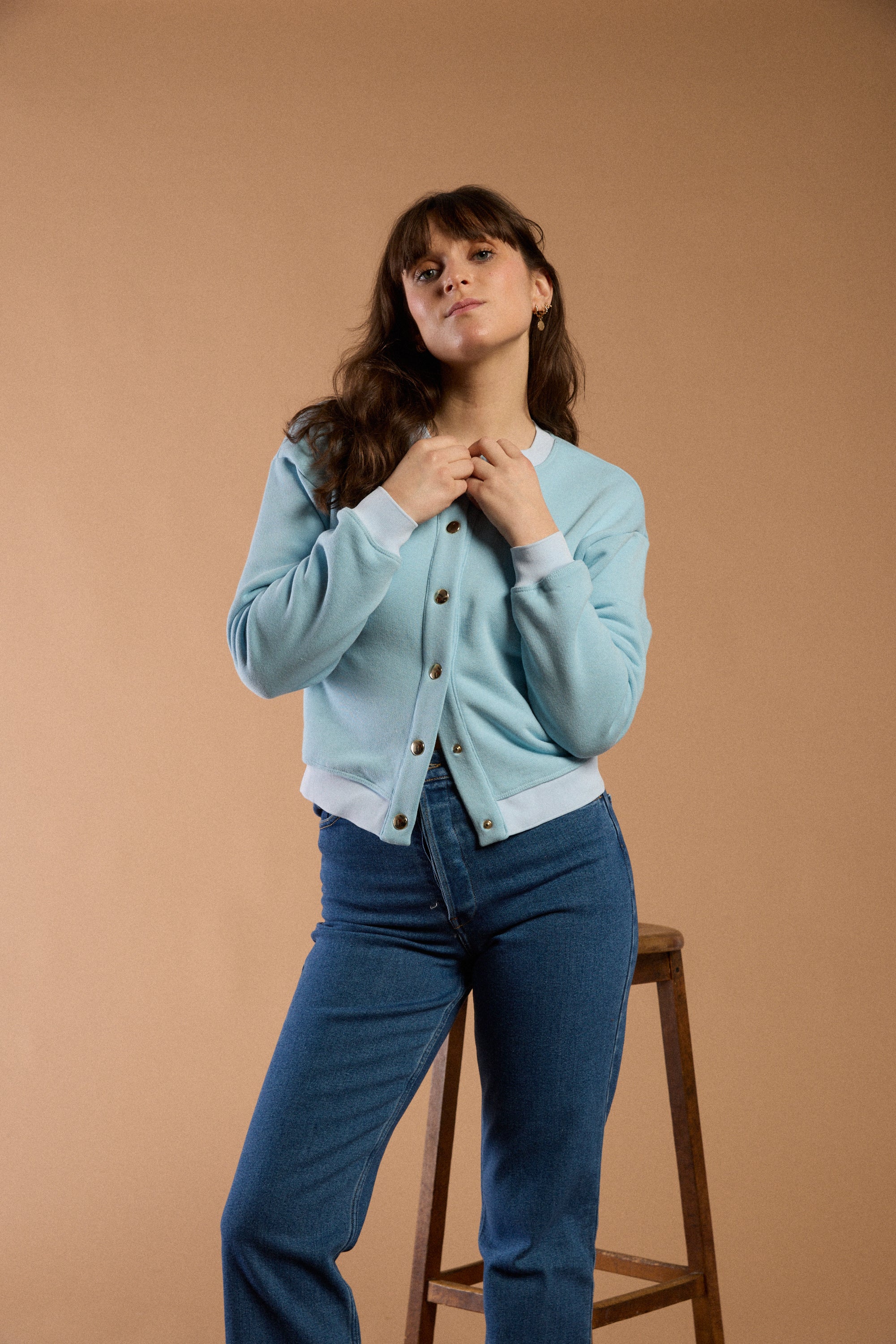 Cardigan Bleu ciel - Les petites jupes de Prune