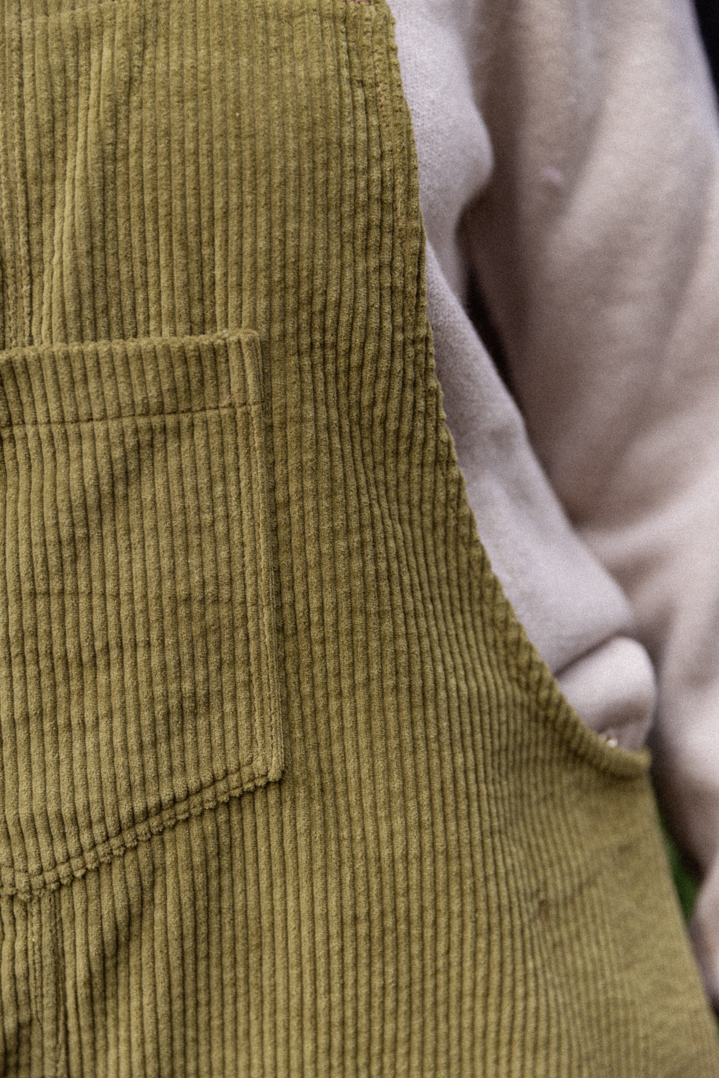 Robe salopette Velours Olive