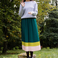 Jupe plissée midi Color Block Anna
