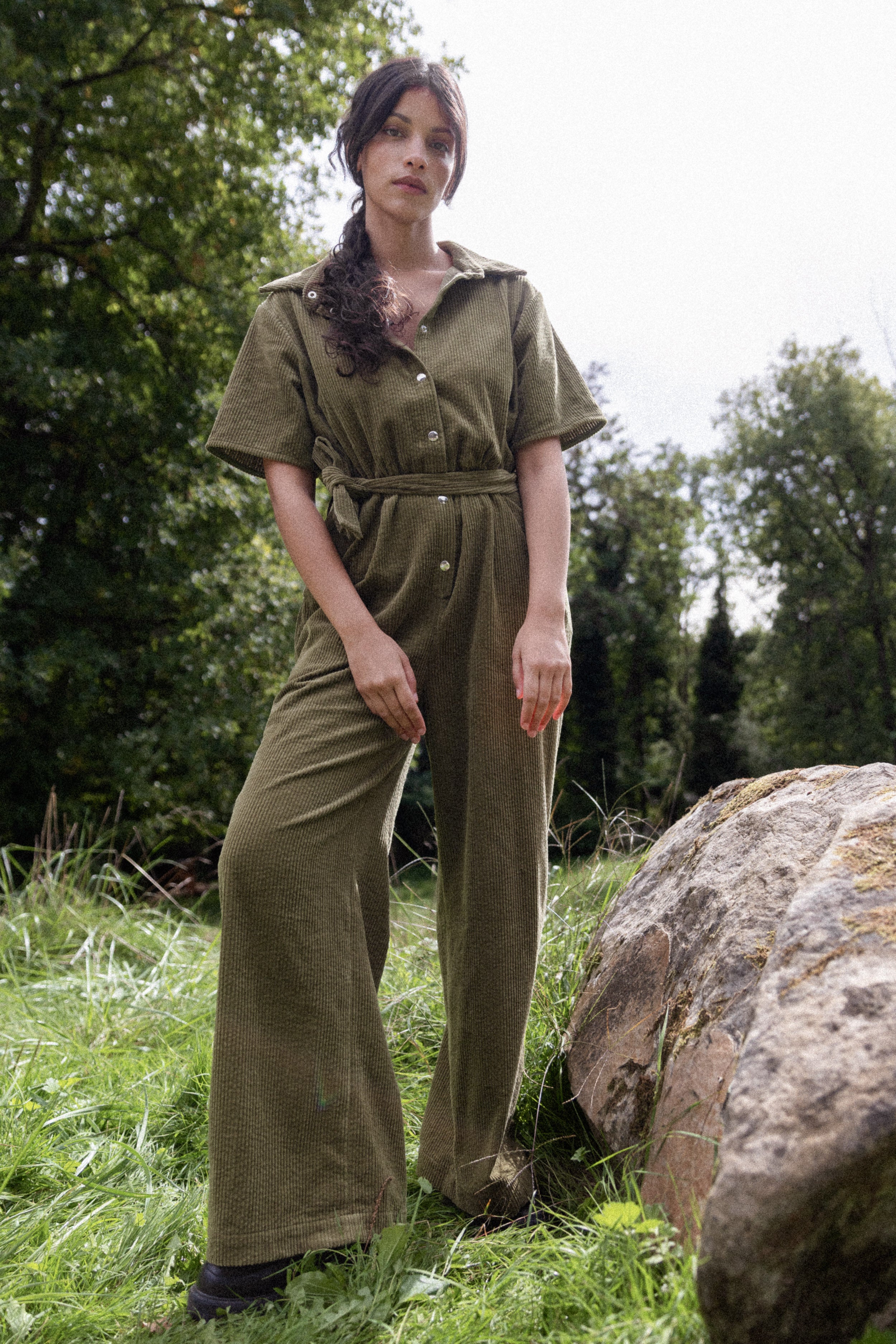 Combinaison Velours Olive