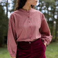 Blouse col mao Cerise