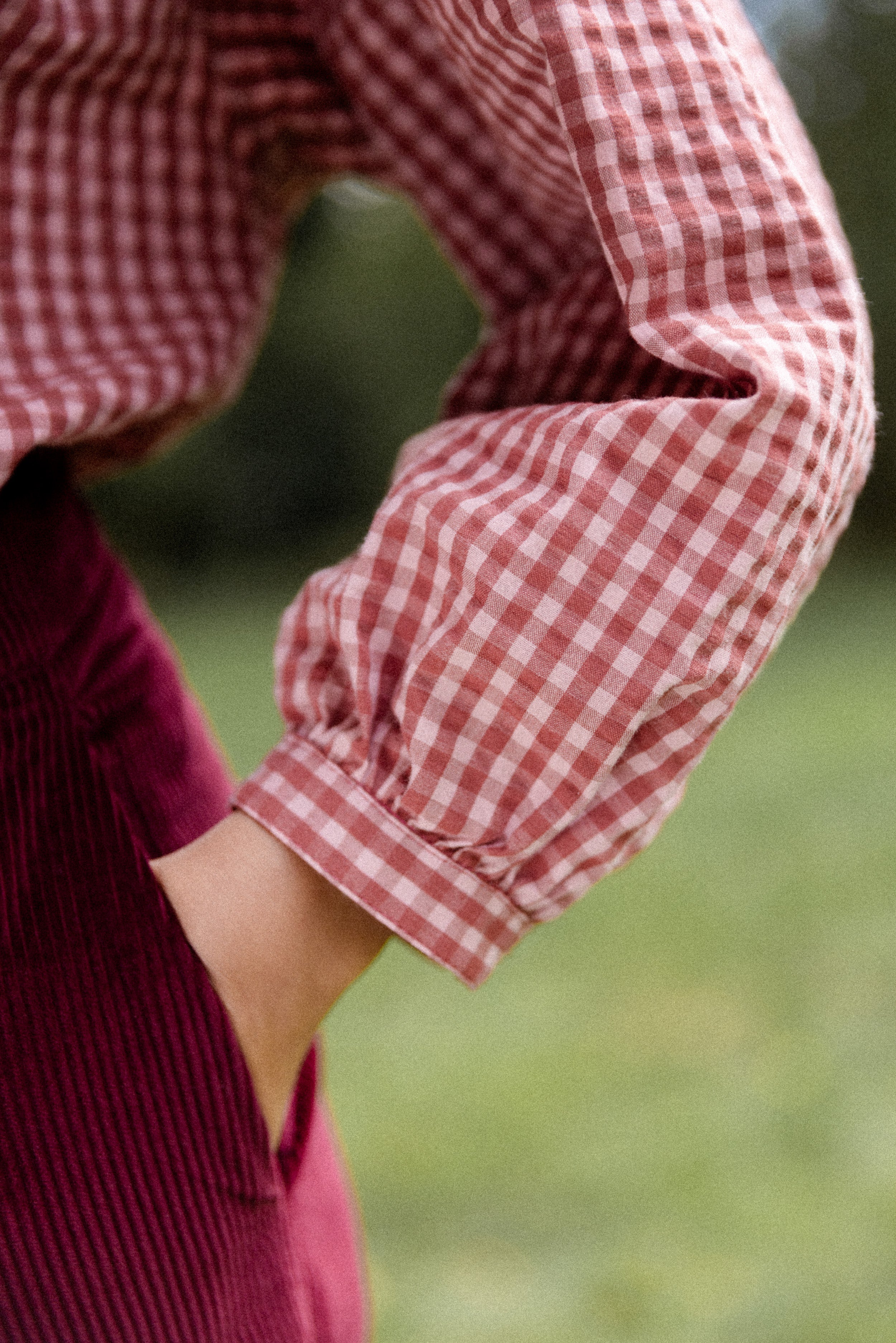 Blouse col mao Cerise