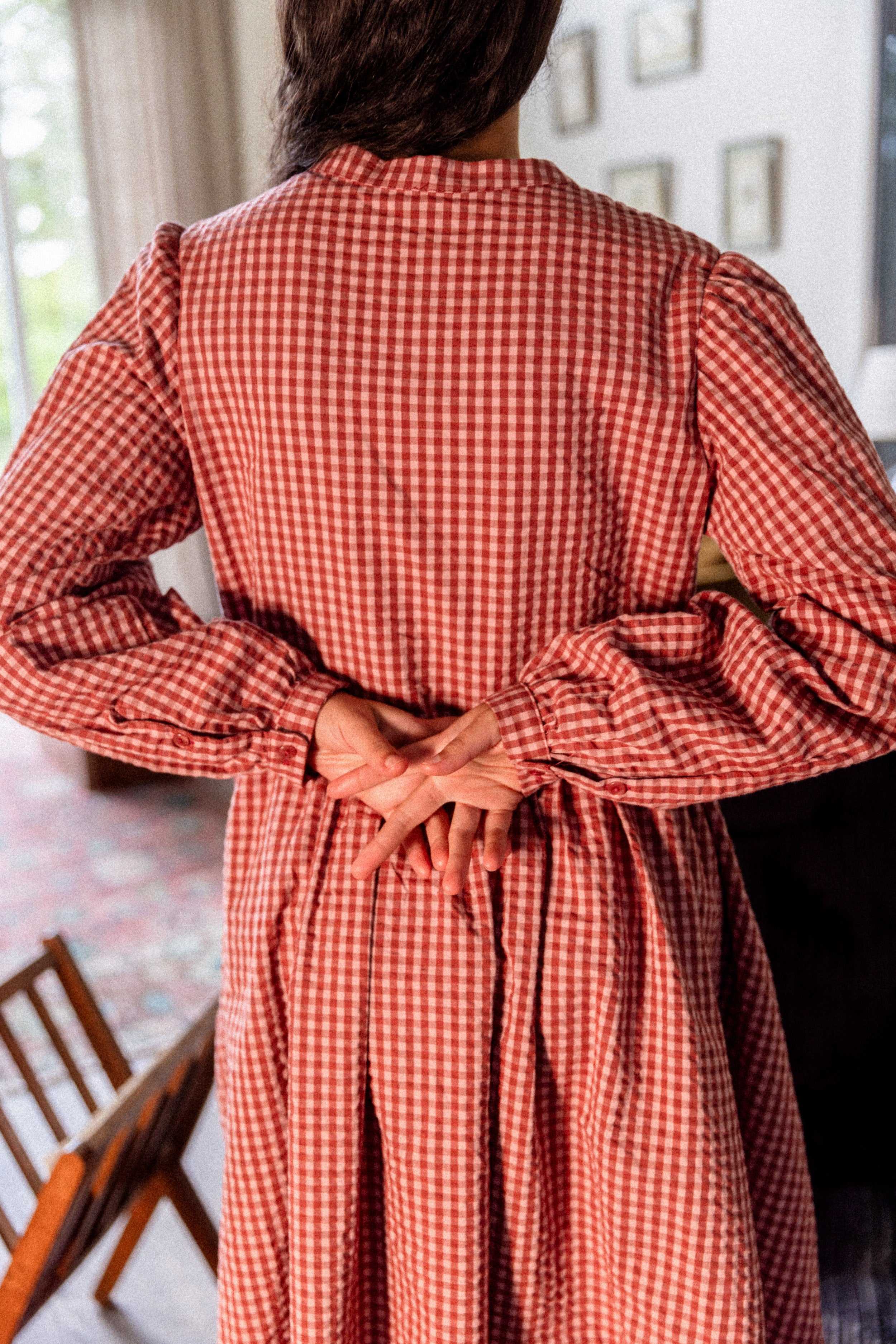 Robe col mao Cerise