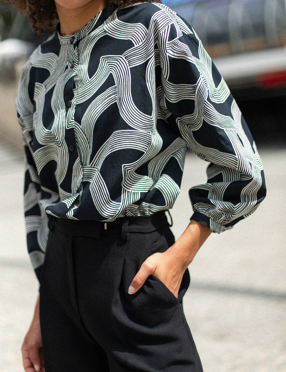 Blouse col mao outlet