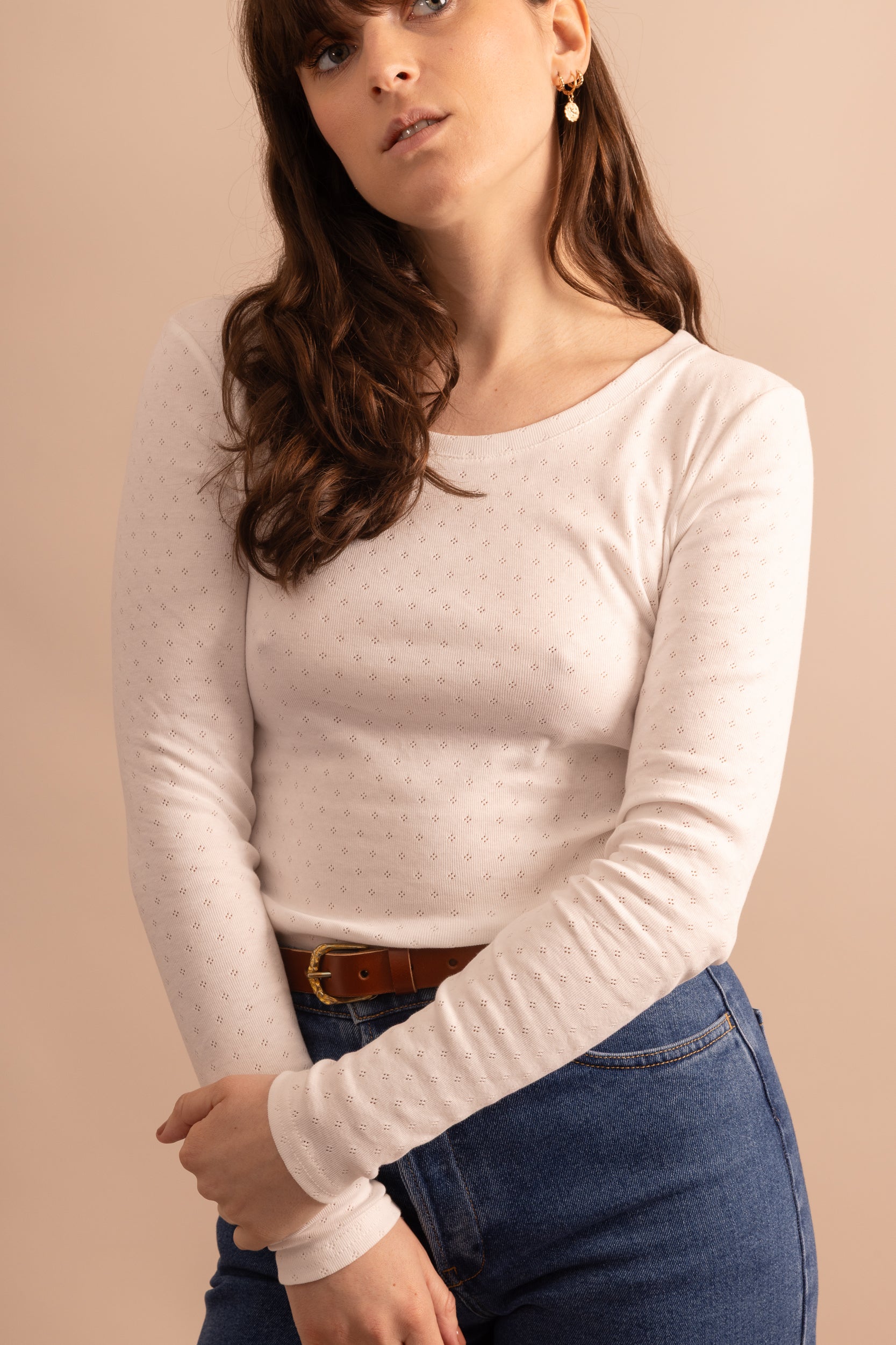 Sous-pull ajouré blanc