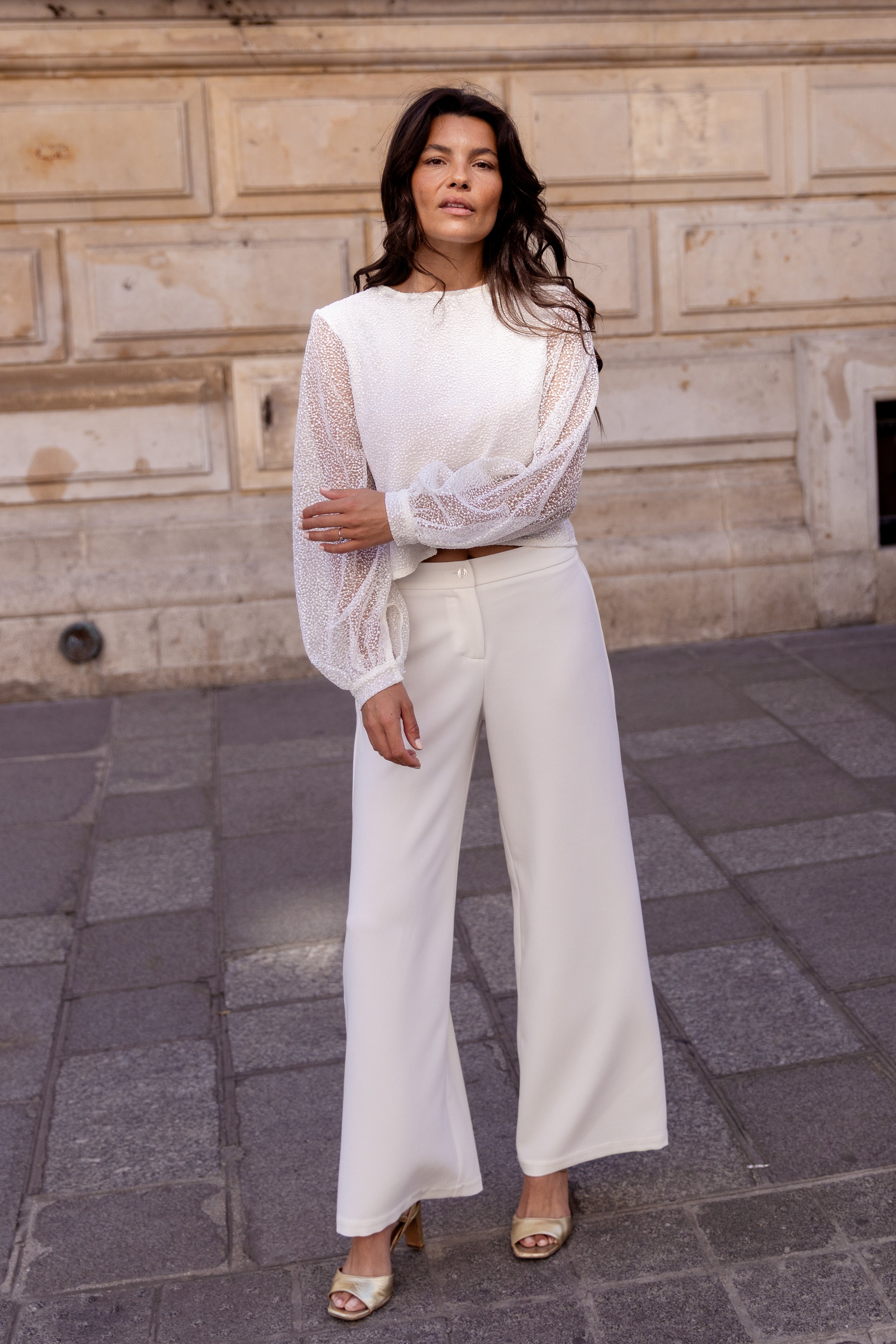 Pantalon ample mariée