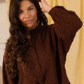 Blouse col mao Esmée Cacao