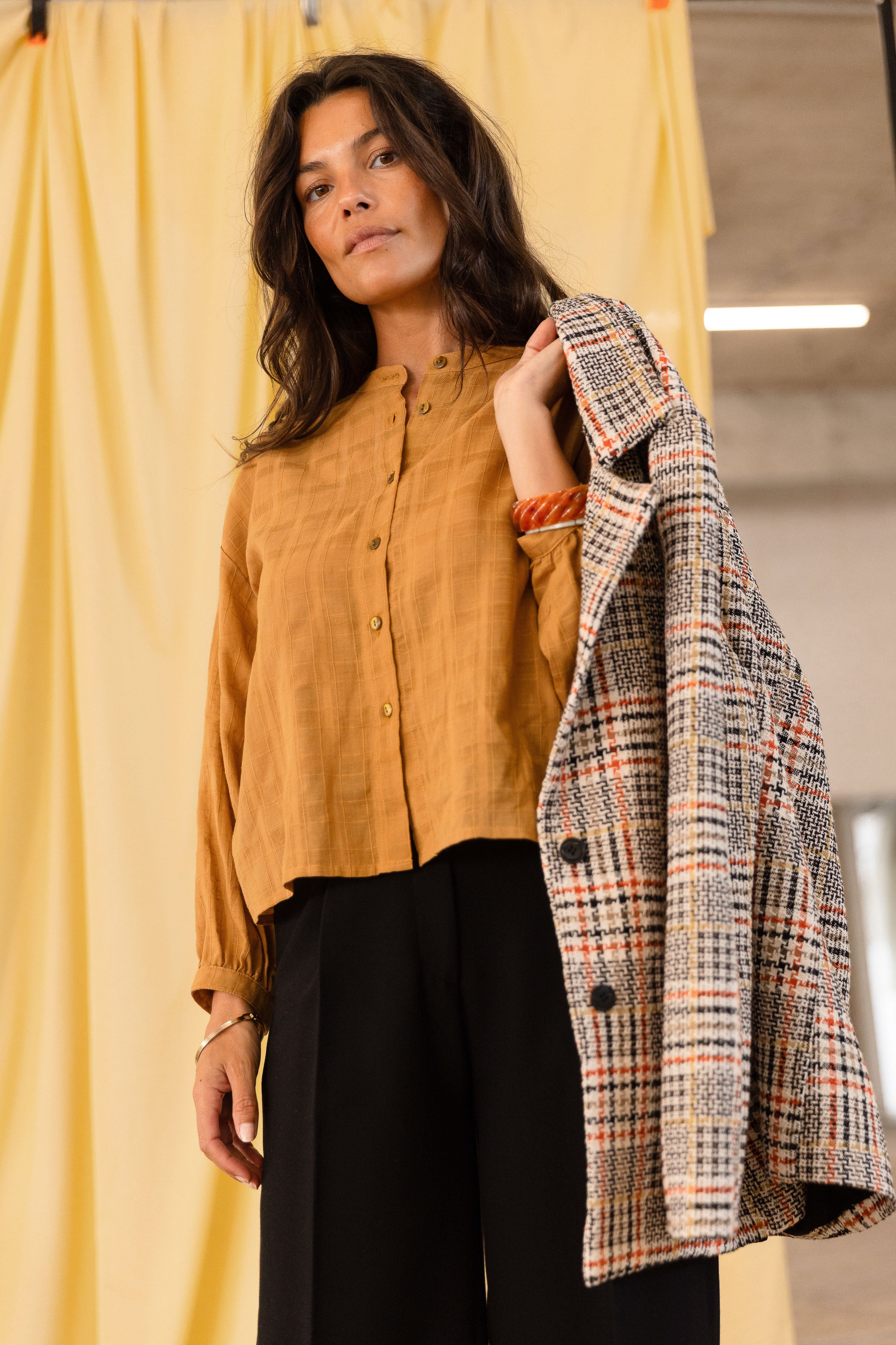Blouse col Mao Yucca
