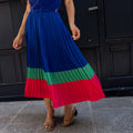 Jupe Plissée midi Color Block Cléo