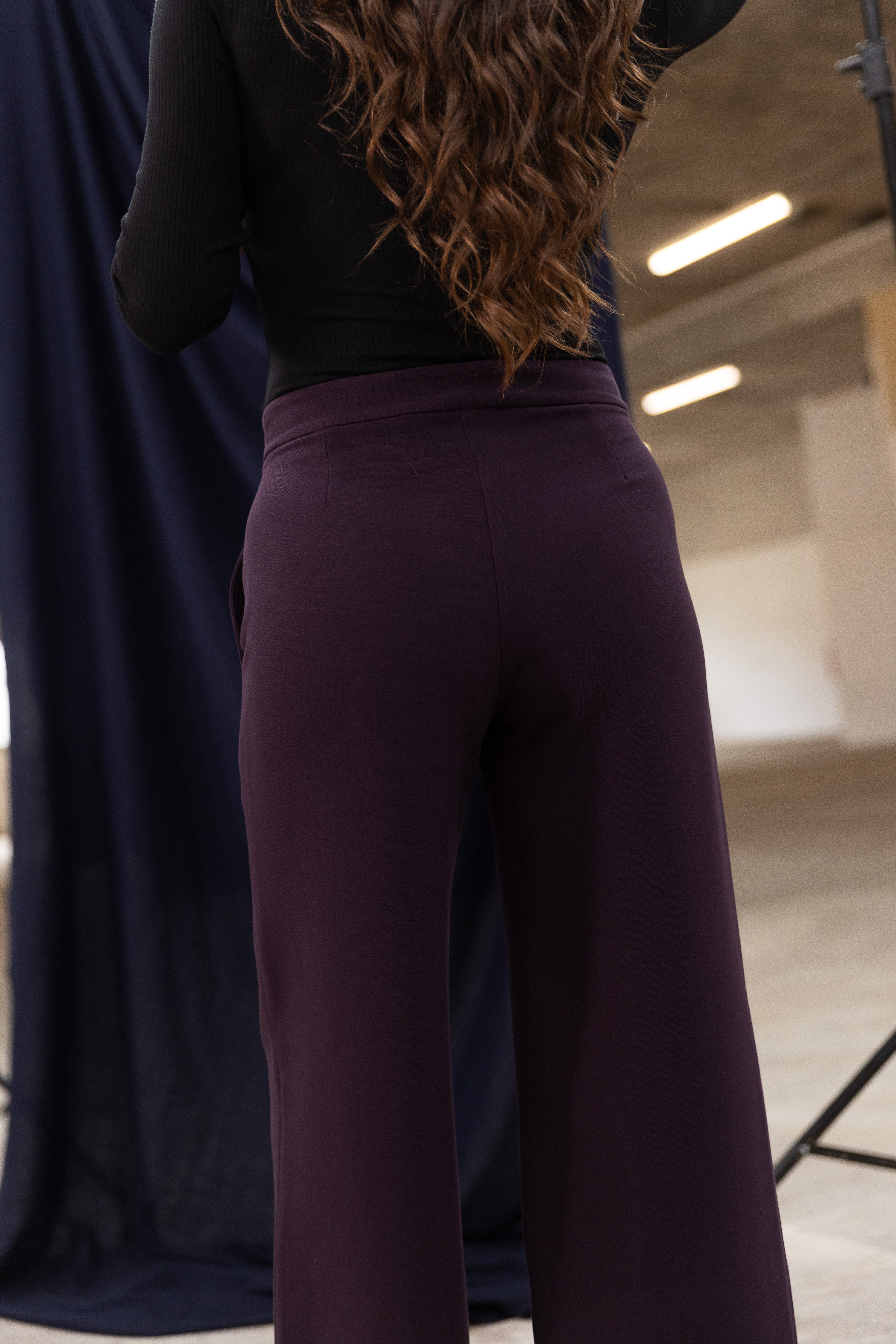 Pantalon ample Aubergine