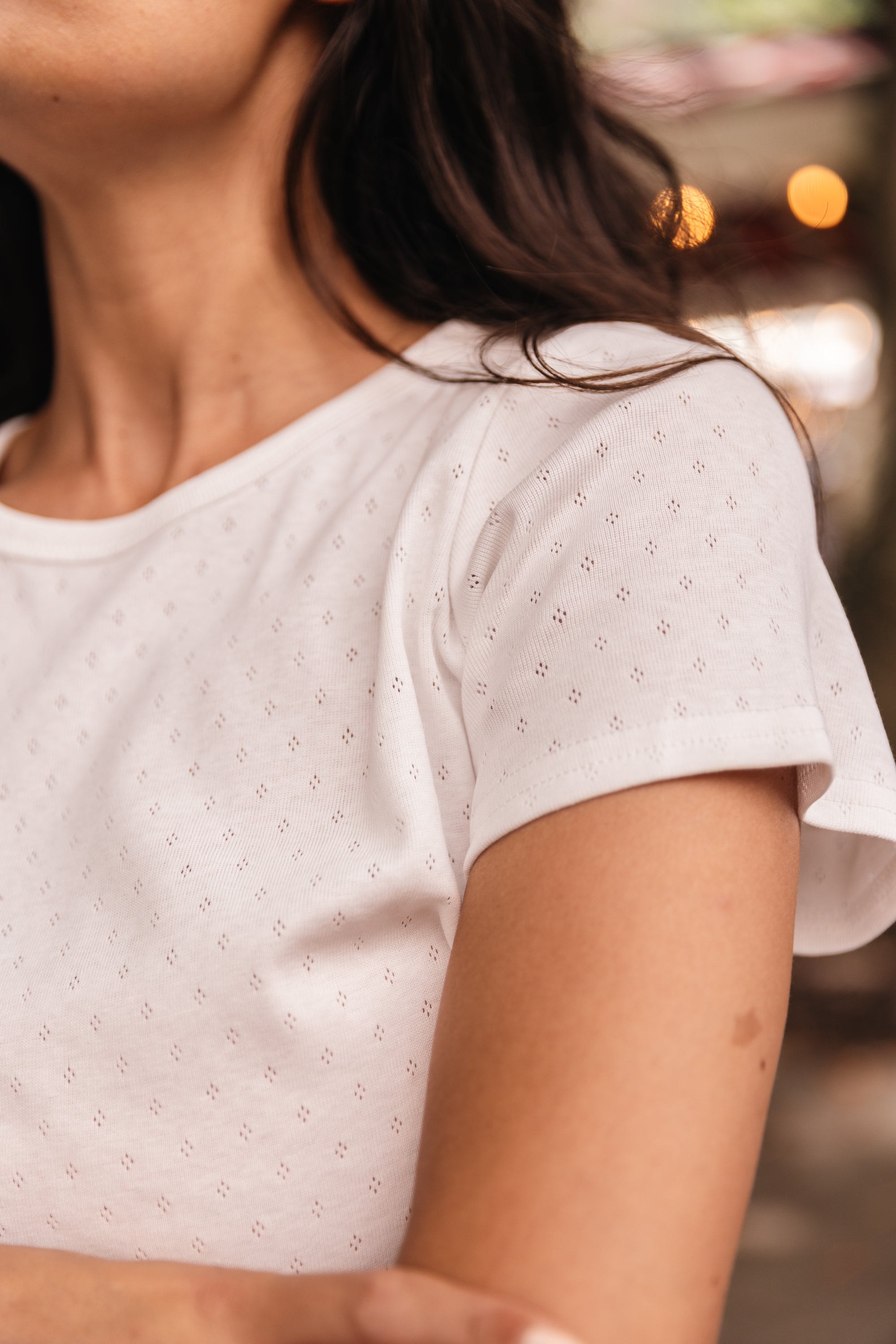 Tee ajouré Blanc