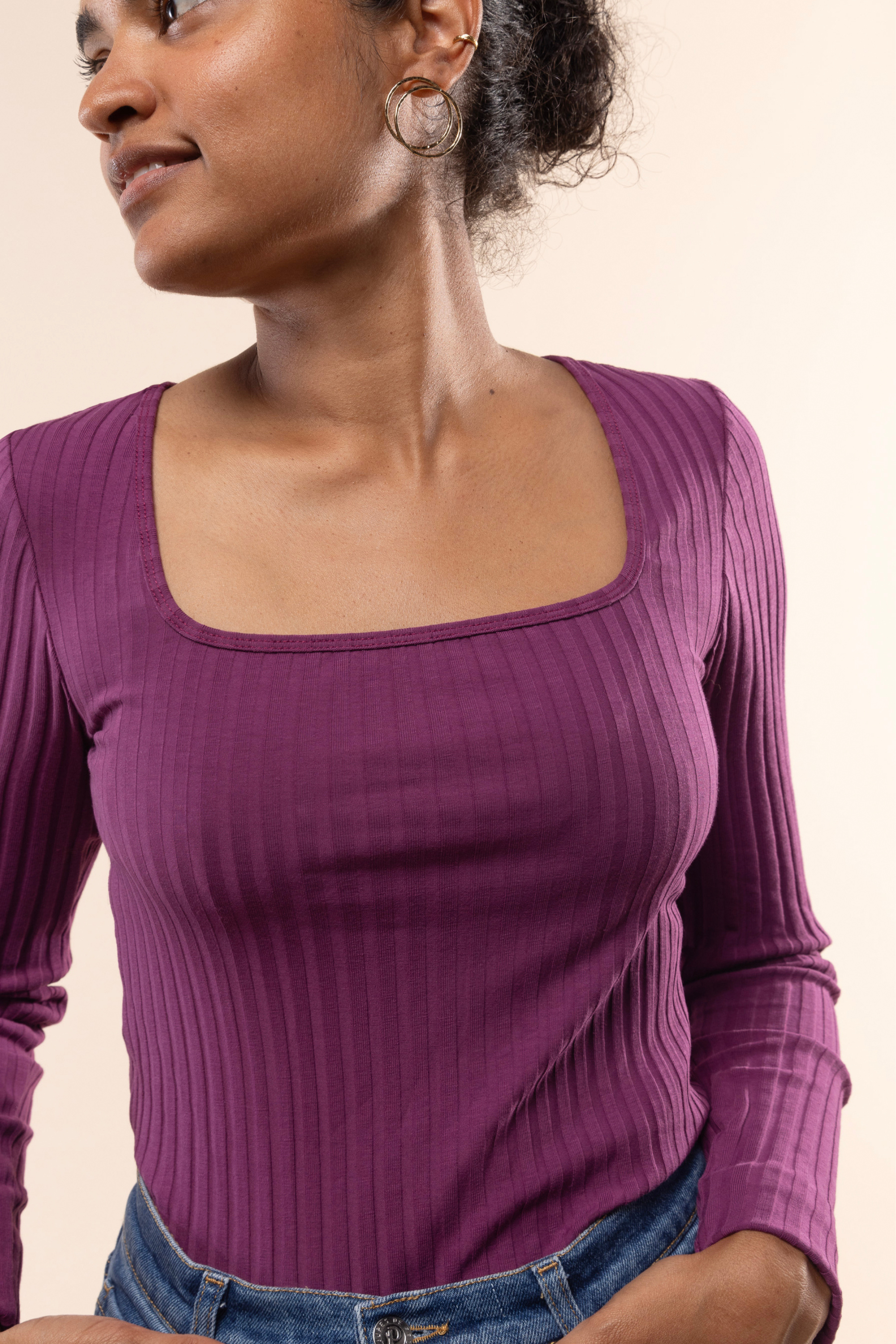 Sous-pull carré Prune