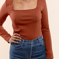 Sous-pull carré Cognac