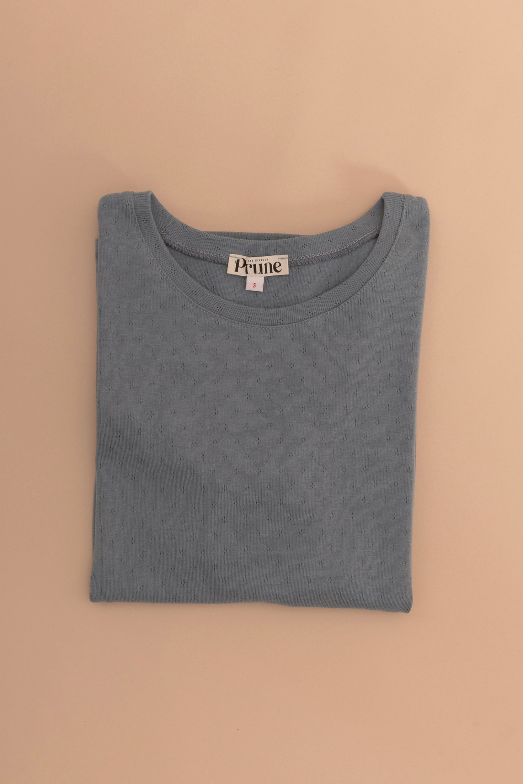 Tee ajouré Bleu acier